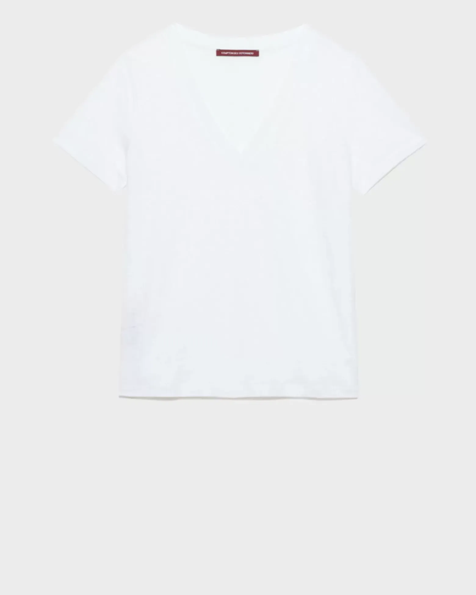 Tops|Comptoir des Cotonniers Sarah - T-Shirt Col V En Lin 4235 Optical White