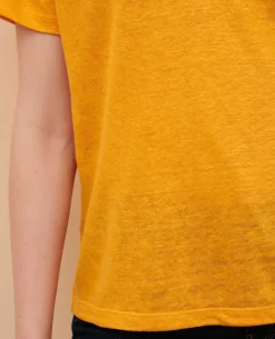 Tops|Comptoir des Cotonniers Sarah - T-Shirt En Lin 23 Orange