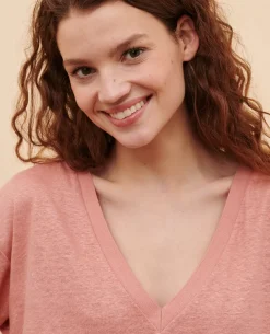 Tops|Comptoir des Cotonniers Sarah - T-Shirt En Lin 13 Pink