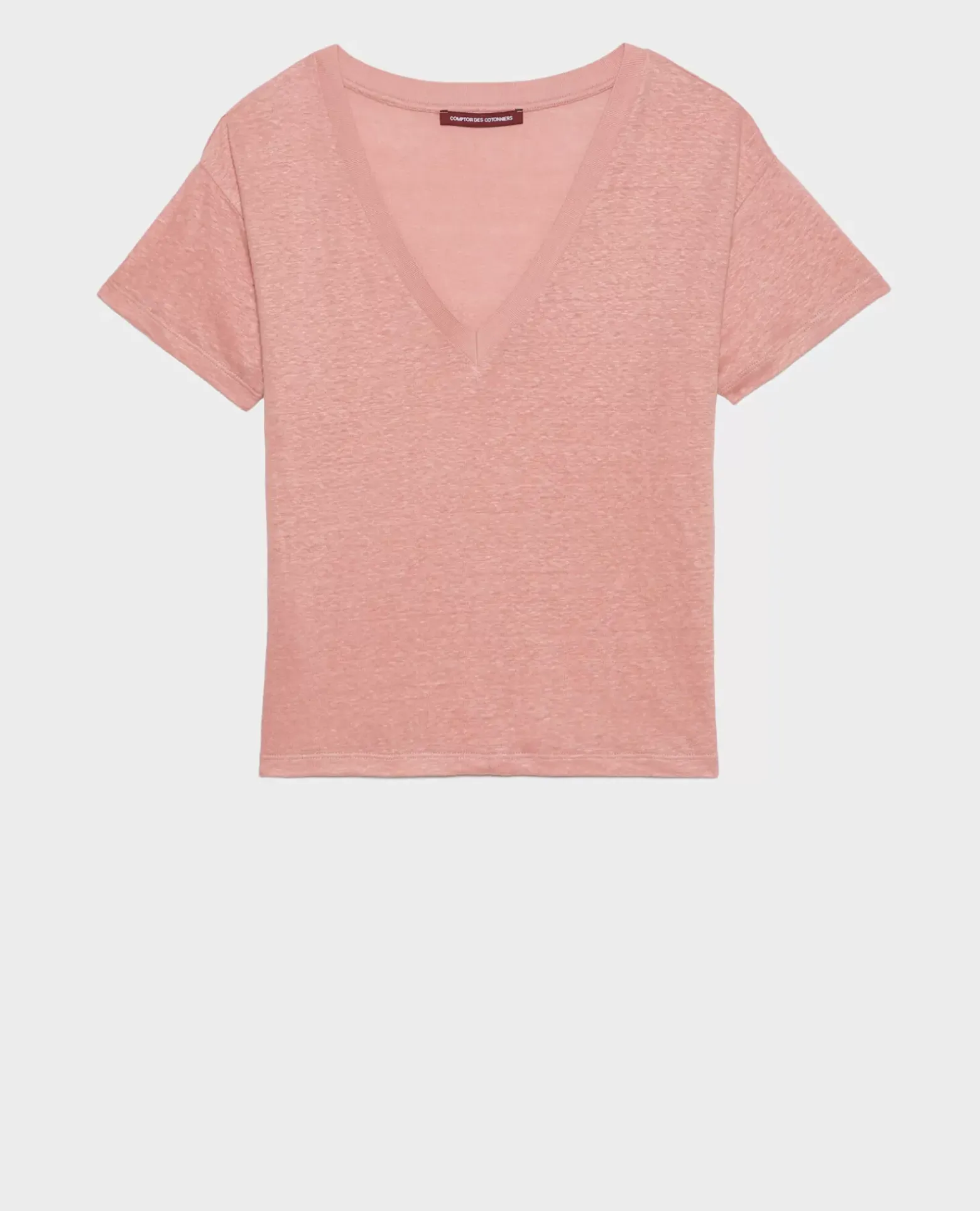 Tops|Comptoir des Cotonniers Sarah - T-Shirt En Lin 13 Pink