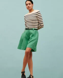 Jupes & Shorts|Comptoir des Cotonniers Short Ample En Lin 0542 Pine Green