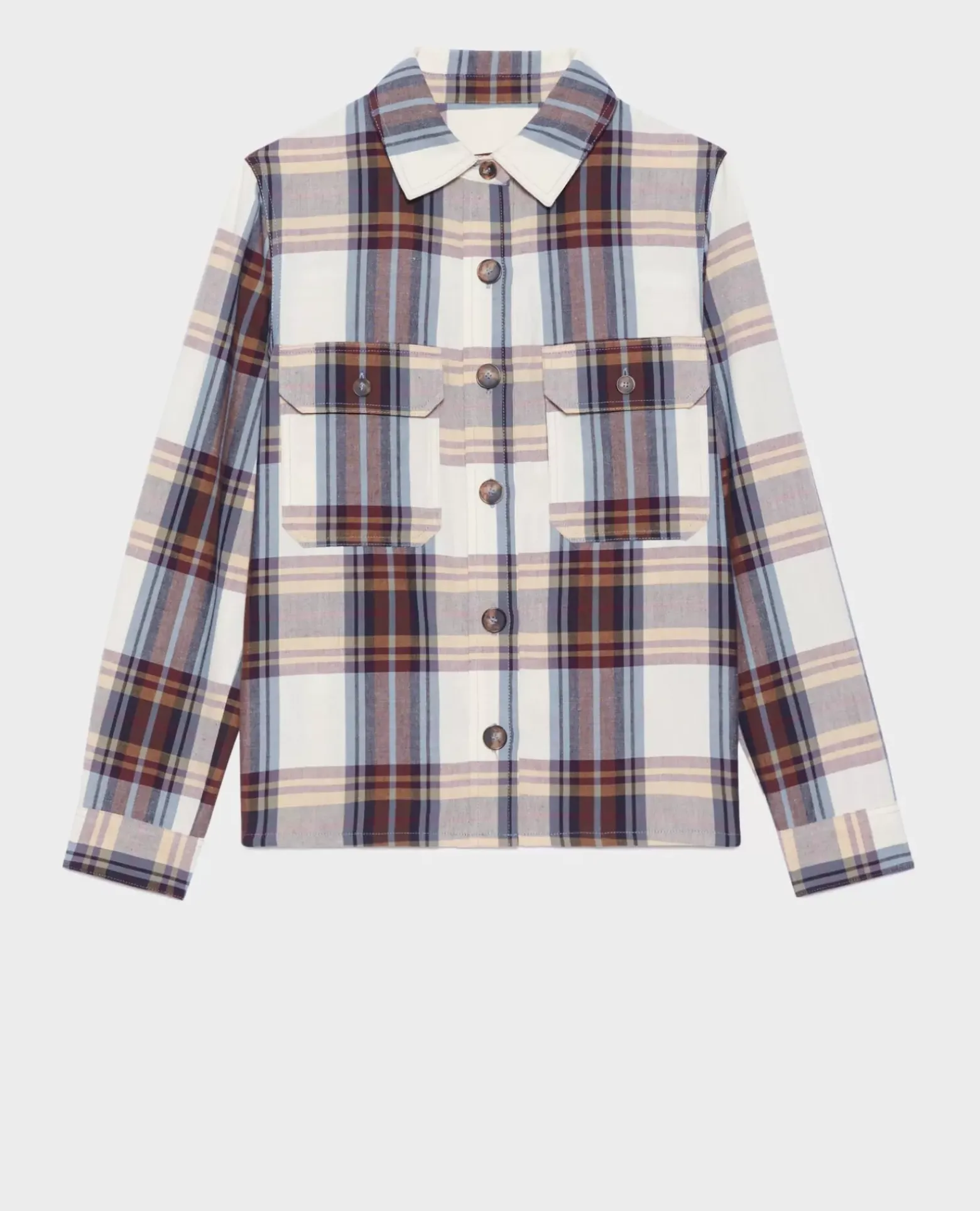 Blouses & Chemises|Comptoir des Cotonniers Surchemise En Coton Melange 0180 Wine