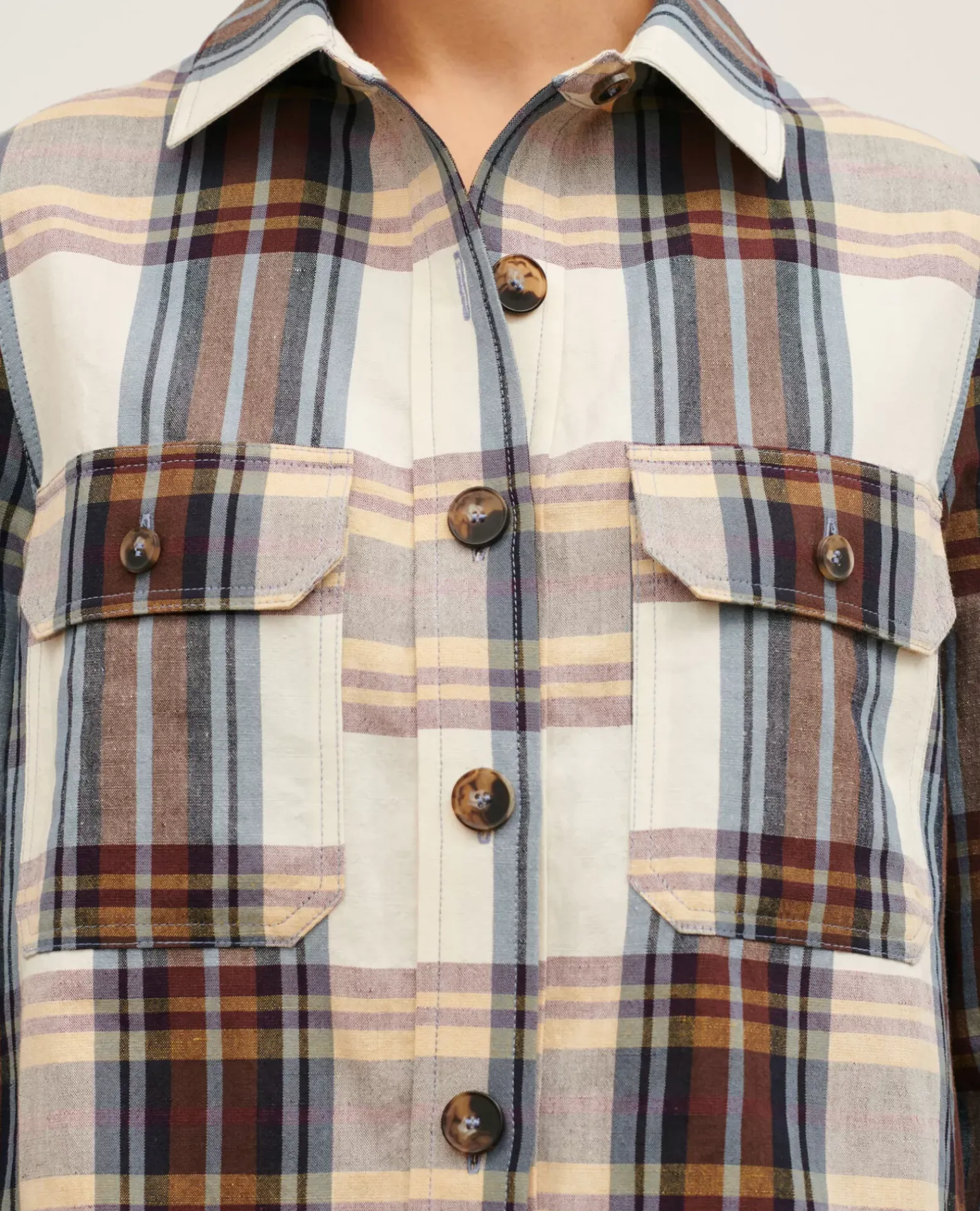 Blouses & Chemises|Comptoir des Cotonniers Surchemise En Coton Melange 0180 Wine