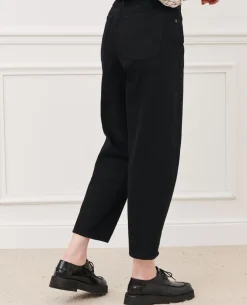 Jeans|Comptoir des Cotonniers Sydonie - Balloon - Jean Ample 7/8E Taille Haute Noir Denim