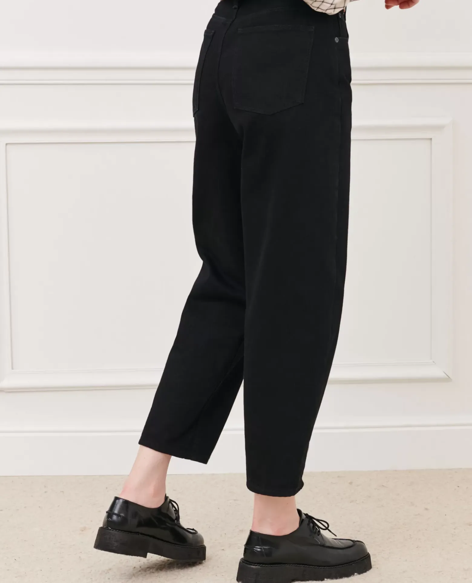 Jeans|Comptoir des Cotonniers Sydonie - Balloon - Jean Ample 7/8E Taille Haute Noir Denim