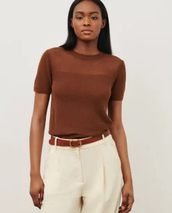 Tops|Comptoir des Cotonniers Top Manches Courtes 0360 Emperador Brown