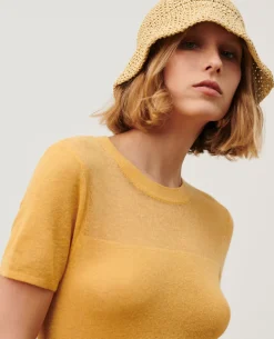 Tops|Comptoir des Cotonniers Top Manches Courtes 0460 Ochre Yellow