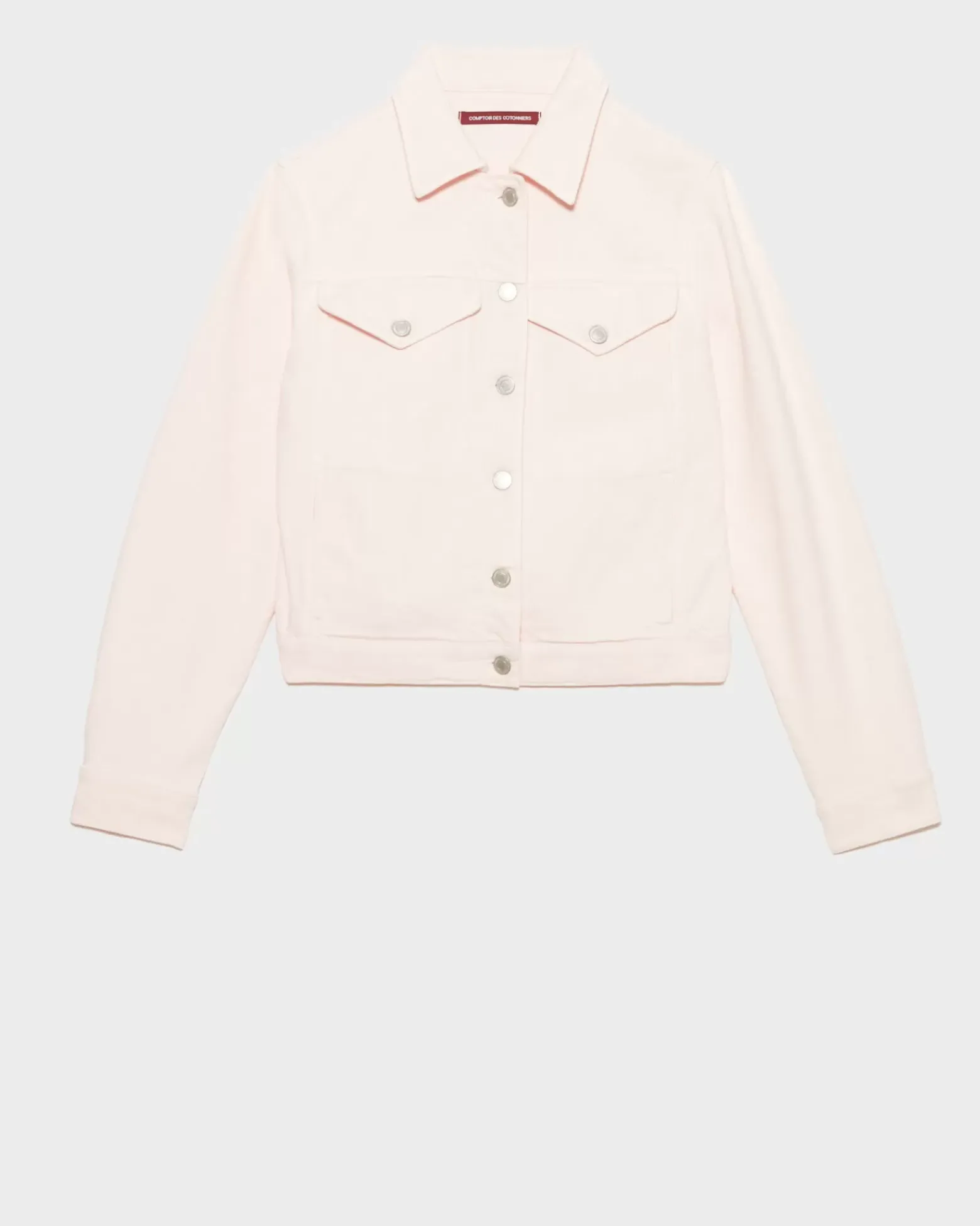 Vestes & Trenchs|Comptoir des Cotonniers Veste Courte En Jean 0100 Pink Marshmallow