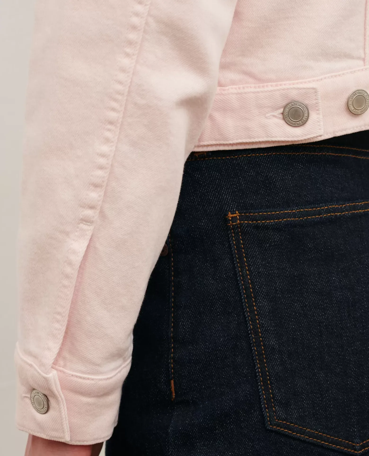 Vestes & Trenchs|Comptoir des Cotonniers Veste Courte En Jean 0100 Pink Marshmallow