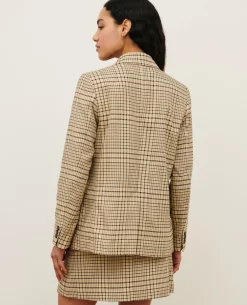 Vestes & Trenchs|Comptoir des Cotonniers Veste De Blazer En Coton Melange 0400 Cream Checks