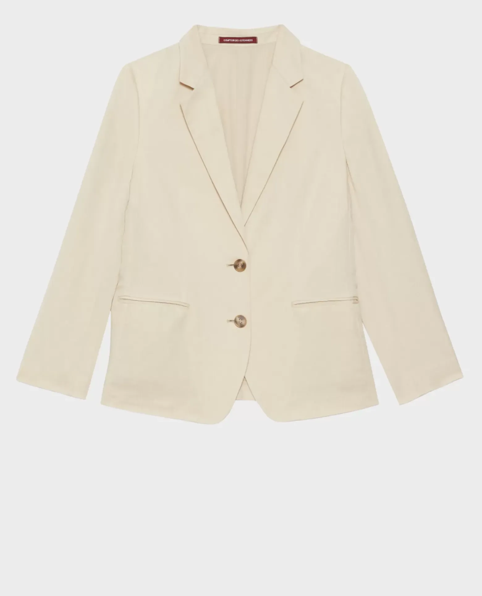 Vestes & Trenchs|Comptoir des Cotonniers Veste De Blazer En Lin Melange 0300 Castle Wall