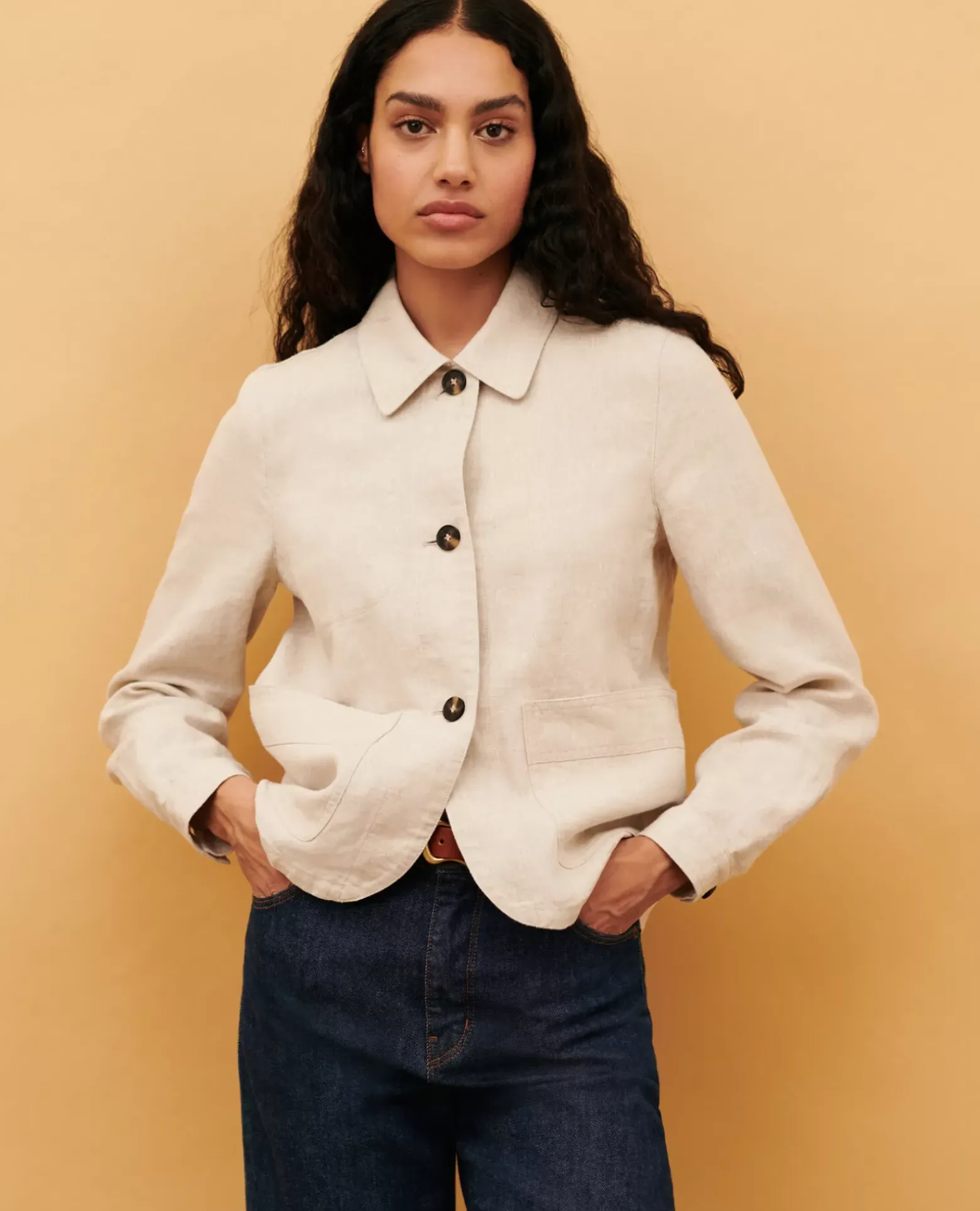 Vestes & Trenchs|Comptoir des Cotonniers Veste En Lin 0310 Beige Natural