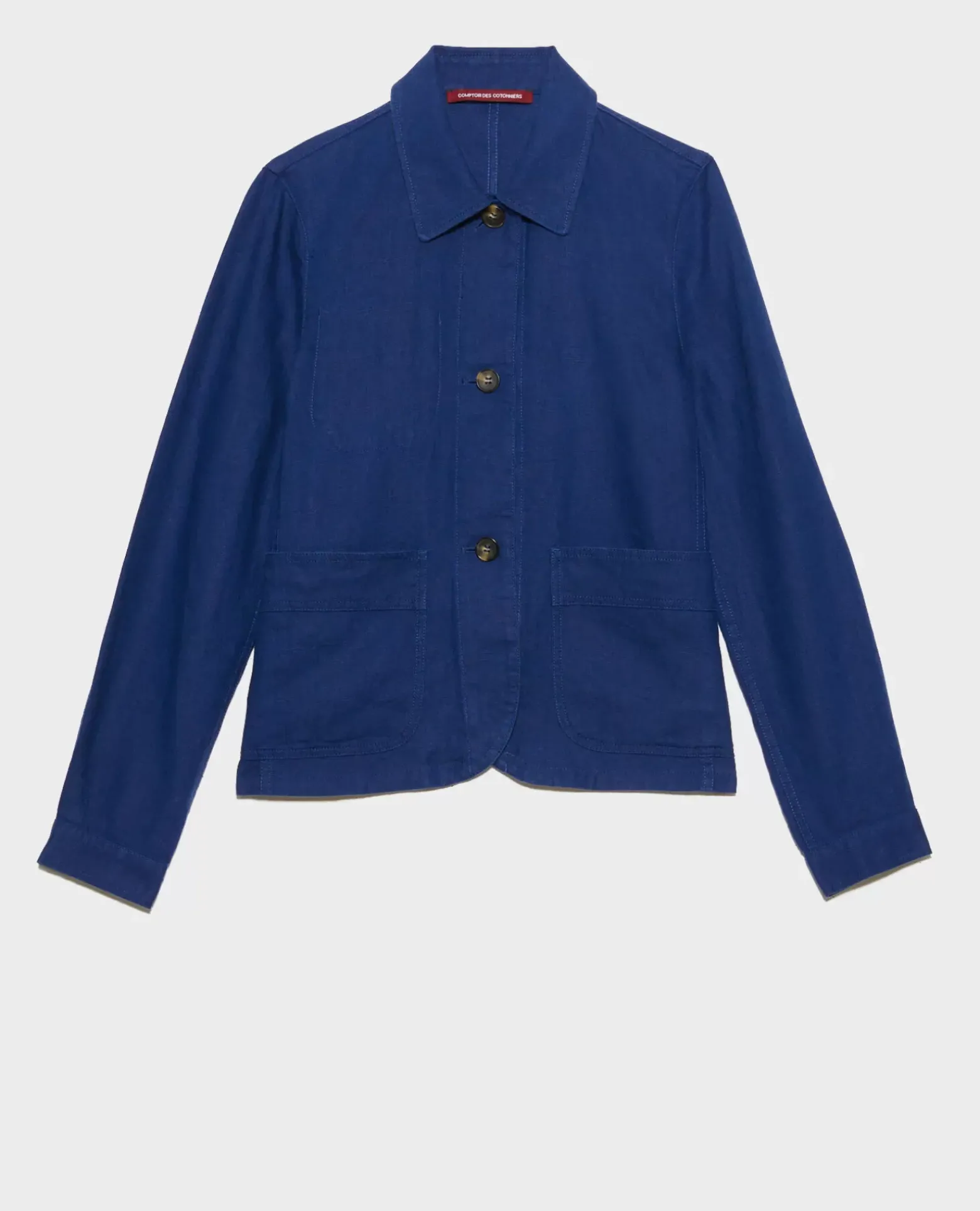 Vestes & Trenchs|Comptoir des Cotonniers Veste En Lin 0643 Medieval Blue