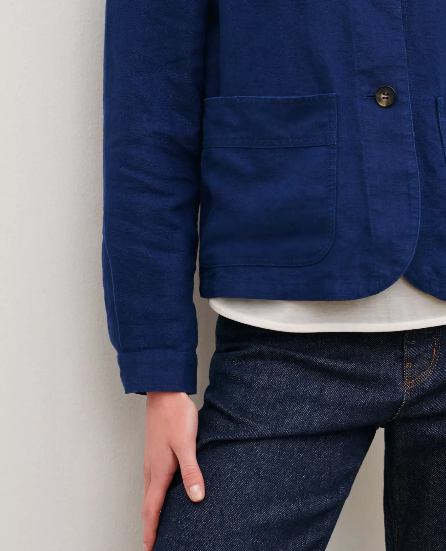 Vestes & Trenchs|Comptoir des Cotonniers Veste En Lin 0643 Medieval Blue