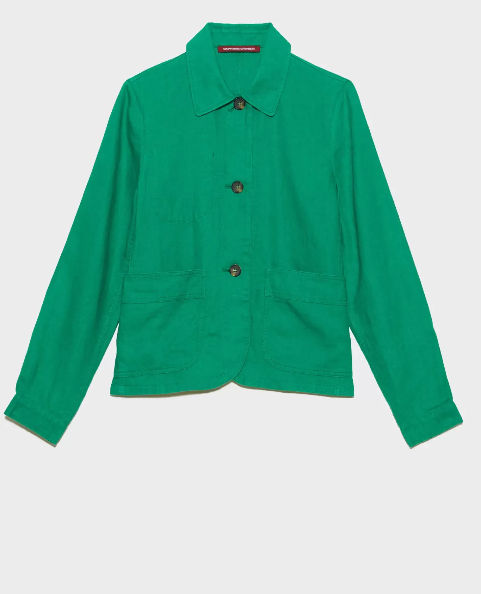Vestes & Trenchs|Comptoir des Cotonniers Veste En Lin 0542 Pine Green
