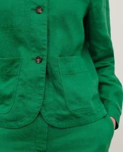 Vestes & Trenchs|Comptoir des Cotonniers Veste En Lin 0542 Pine Green