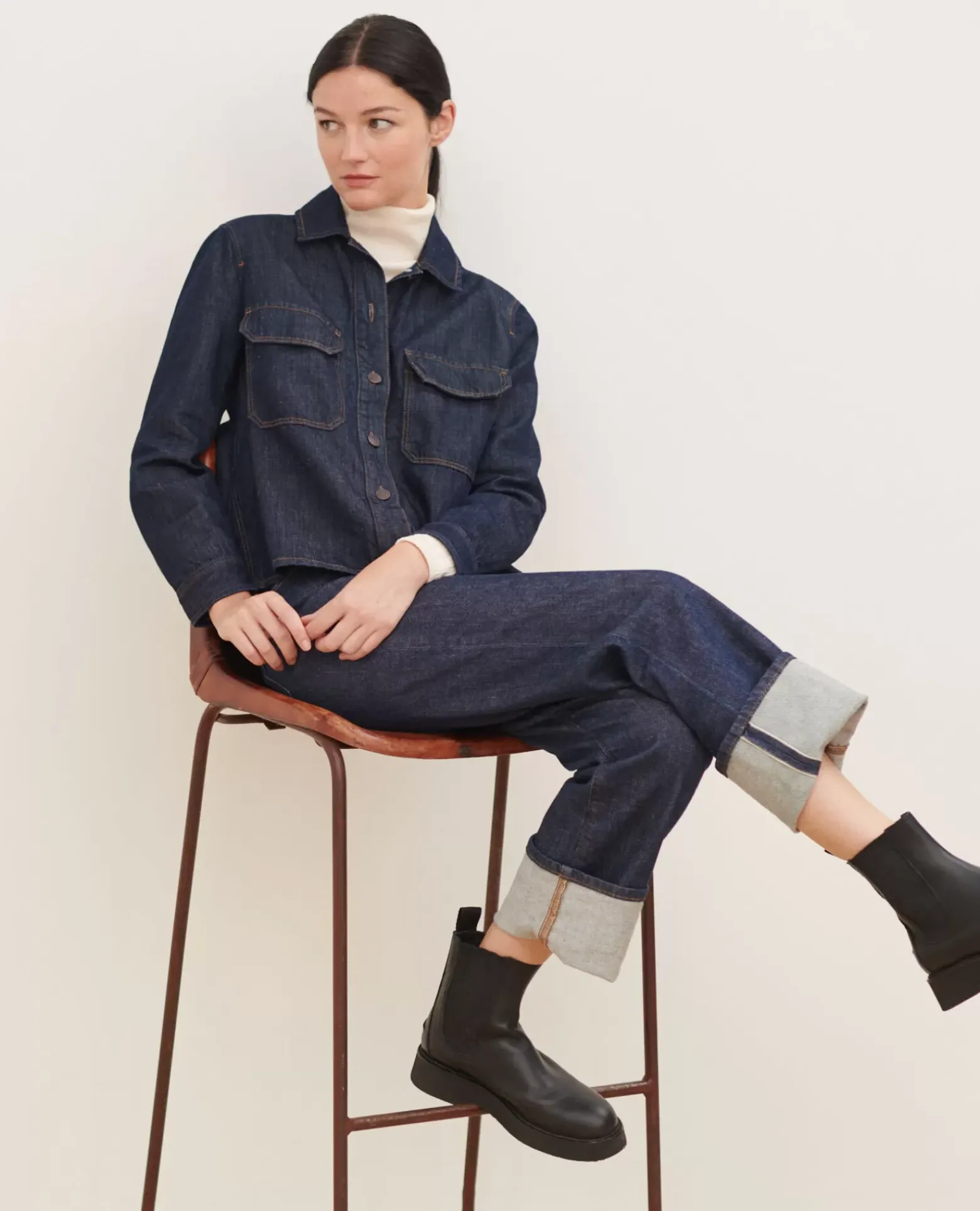 Vestes & Trenchs|Comptoir des Cotonniers Veste En Toile Denim 0681 Rinse Denim