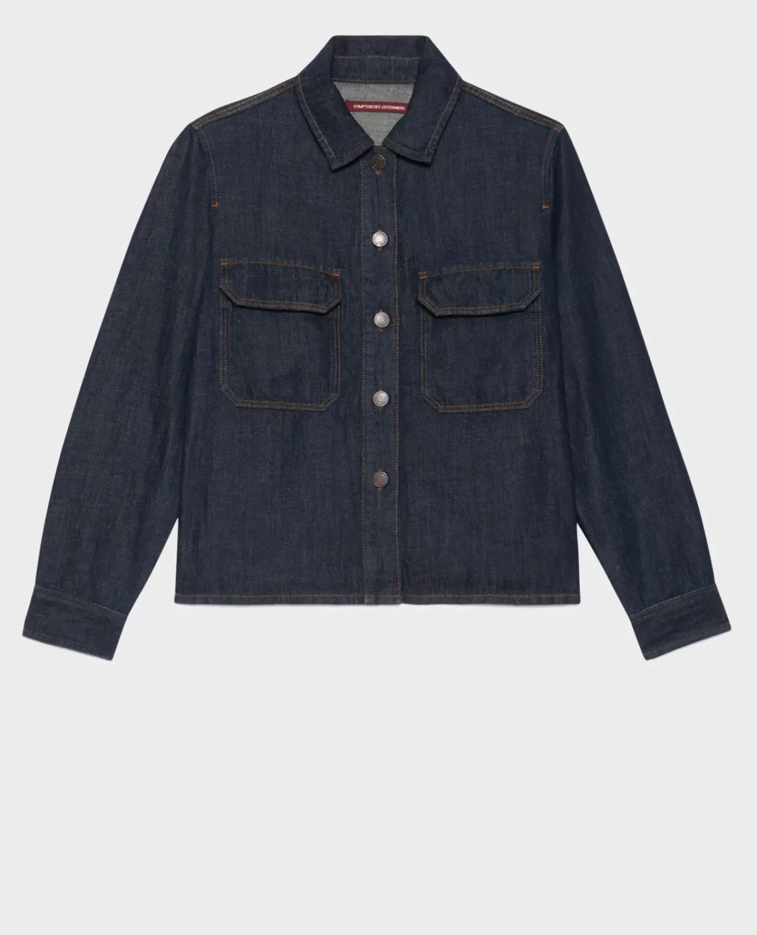 Vestes & Trenchs|Comptoir des Cotonniers Veste En Toile Denim 0681 Rinse Denim