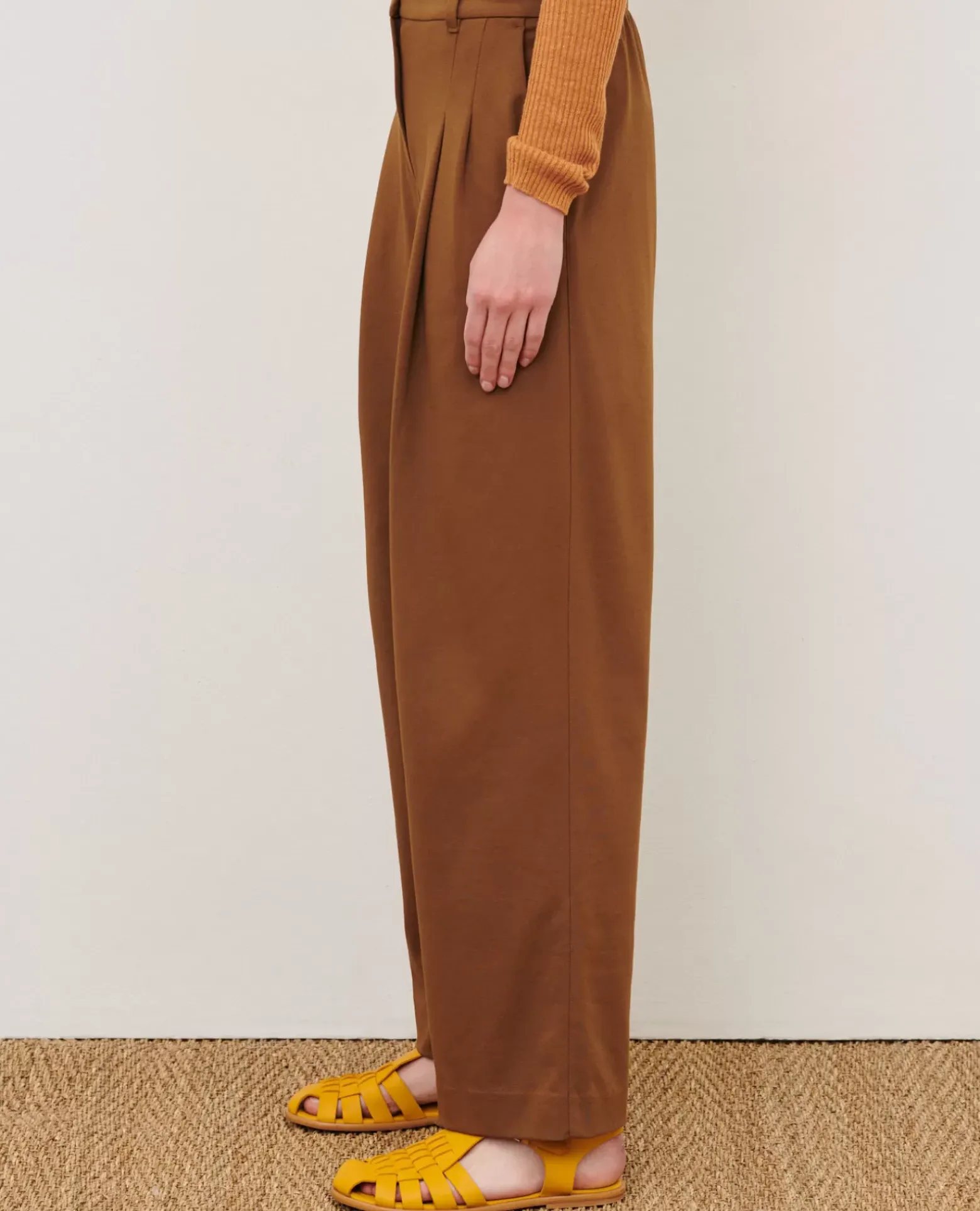Pantalons|Comptoir des Cotonniers Yvonne - Pantalon Ample 0341 Cofee Liqueur
