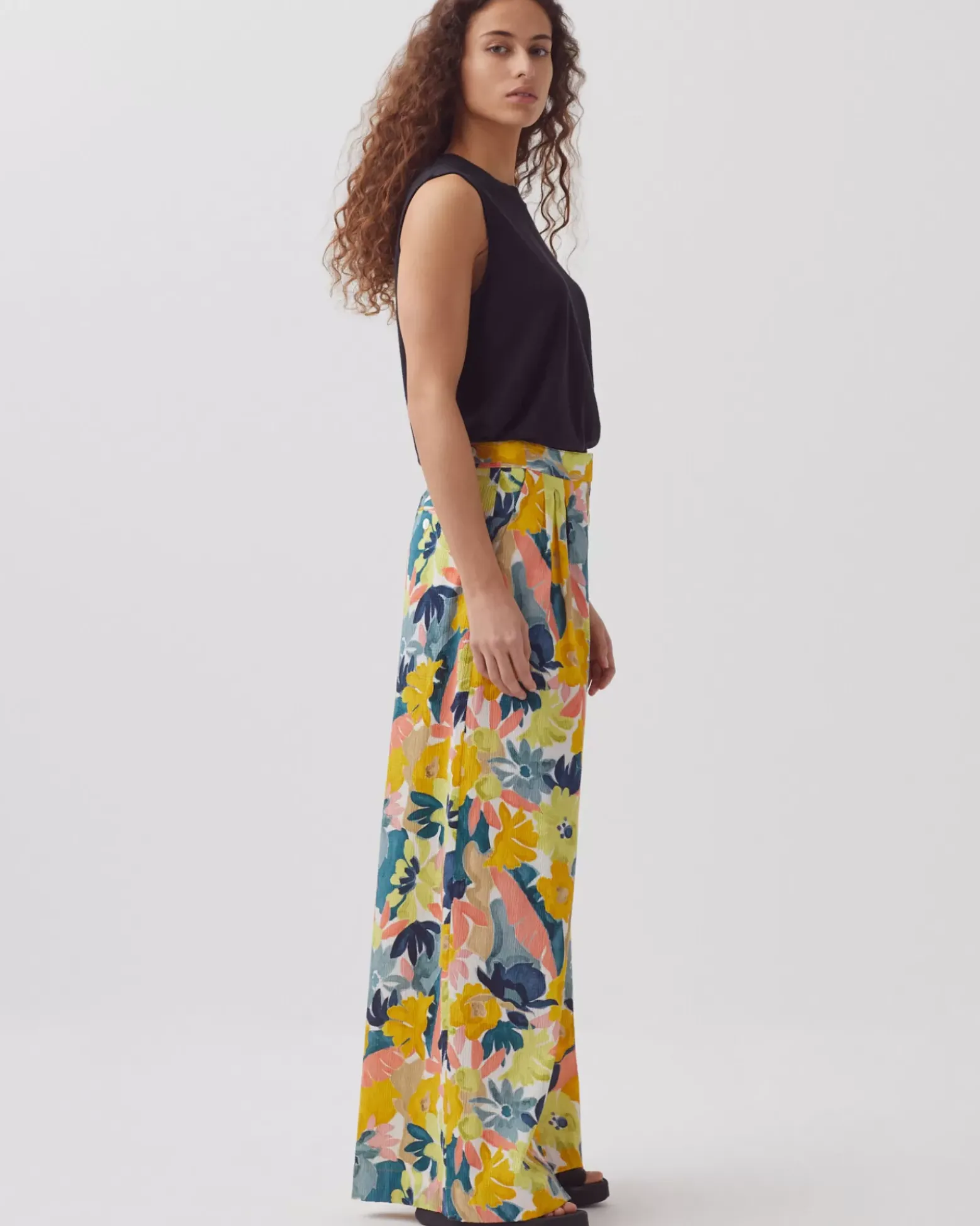 Pantalons|Comptoir des Cotonniers Yvonne - Pantalon Ample En Coton 0430 Palmeraie Yellow